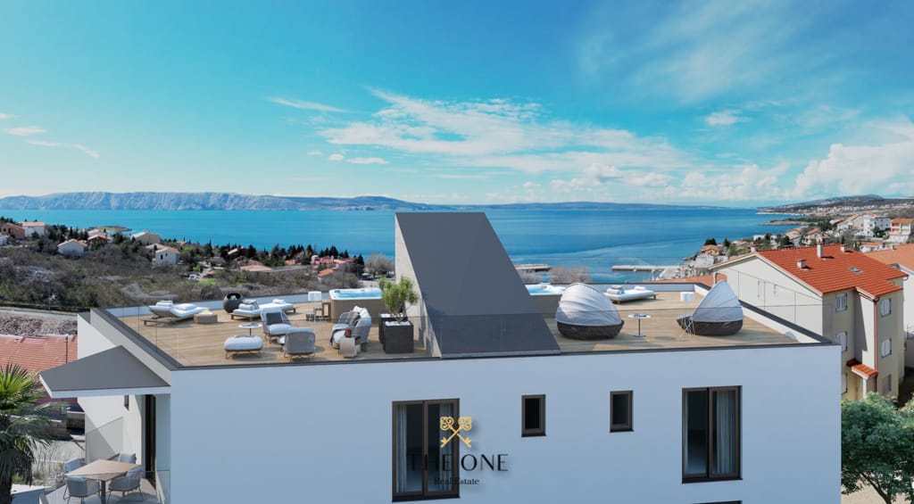 Beautiful newly built apartments just 100 m from the sea offers 3 bedrooms, 2 bathrooms, rooftop terrace.