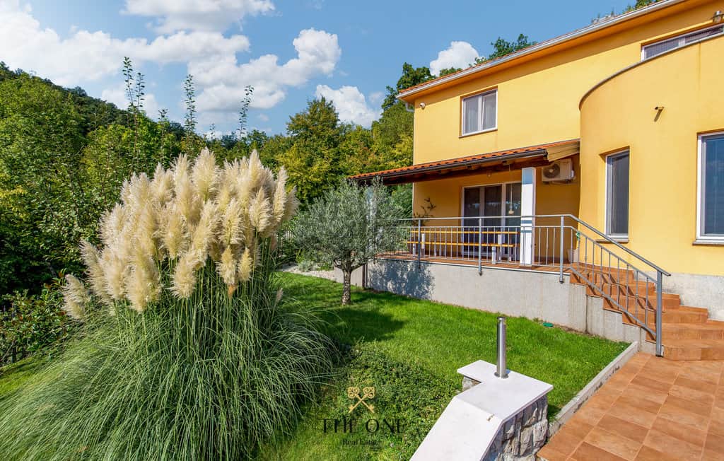 Beautiful villa overlooking entire Kvarner bay offers 5 bedrooms, 3 bathrooms, tennis court, private pool, sauna, gym, private outdoor parking place.