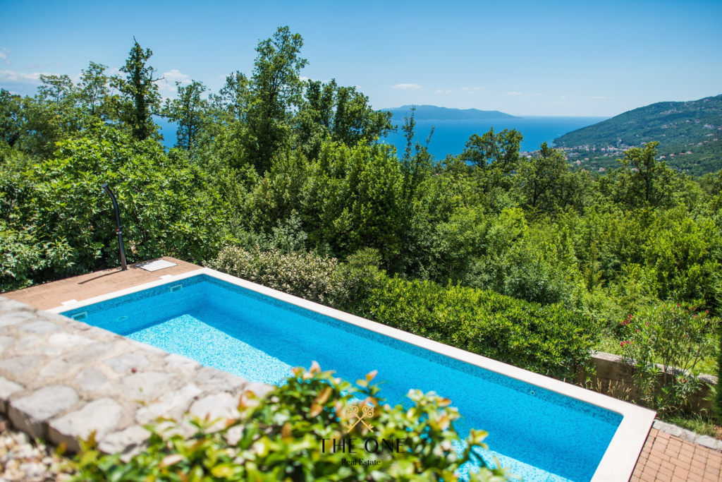 Villa-in-Opatija-for-sale (16) Villa with a pool offers 4 bedrooms, 3 bathrooms, toilet, gym, sauna, private parking space.