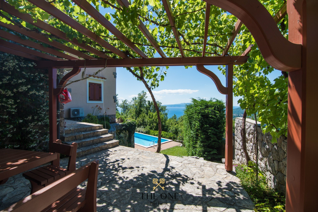 Villa-in-Opatija-for-sale (55) Villa with a pool offers 4 bedrooms, 3 bathrooms, toilet, gym, sauna, private parking space.